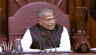 Harivansh Narayan Singh presiding in the Rajya Sabha chamber, 2025