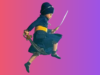 Five-year-old Fateh Singh Gill performing Gatka on skates